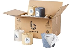 Bumboo Bamboo Toilet Roll 24 Pack | Wrapped Toilet Paper 3 ply, 300 Sheets | Eco Friendly Toilet Paper | Plastic-Free, Soft, Strong, Sustainable & Biodegradable Toilet Tissue