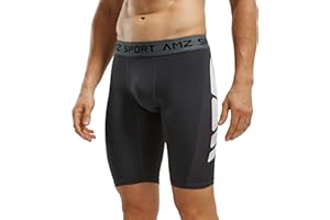 AMZSPORT Pantaloncini Compressione Uomo, Pantaloni Corti Palestra Shorts Sportivi Traspirante per Running Allenamento