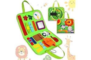 YOGINGO Busy Board Planche Montessori Portable, Jeux et Jouets Educatifs Voyage Montessori 1 2 3 4 ans, Tableau Sensoriel d'Activités pour Apprendre Motricité Fine, Idée Cadeau Bébé Enfant Garcon Fille