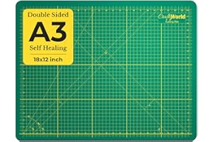 Miloll Craft Cutting Mat 12 x 18 – Self-Healing Double-Sided Quilting and Craft Mat with Non-Slip Surface- Rotary Cutting Board Green