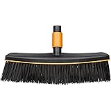 Fiskars Straßenbesen, Besenkopf, Breite: 38 cm, Kunststoff-Borsten, Schwarz/Orange, QuikFit, 1001416