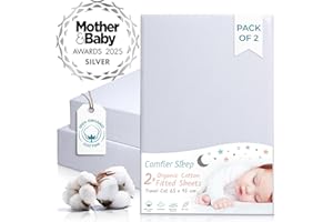 COMFIER SLEEP Pościel do łóżeczka dziecięcego 95 x 65 – 2-częściowy zestaw pościeli z ekologiczną bawełną - elastyczne prześcieradło dla niemowląt