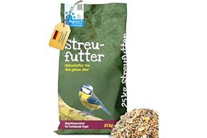 Futterbauer 25kg Winterstreufutter für Vögel, Premium Wildvogelfutter für den Winter, Energiereiches Streufutter für Wildvögel