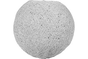 Lum&Co 31114 Abat-jour boule tissé en coton - Suspension boule Gris Clair - Diamètre 20 cm
