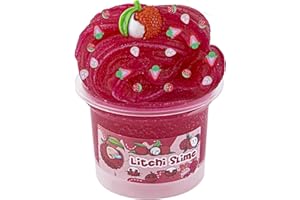 OKAYBEE Slime rouge Litchi – Jouets sensoriels super doux et extensibles pour filles et garçons