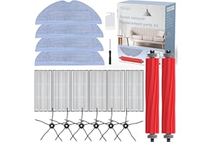 ‎FIITAS 20-Stück Zubehör für Roborock S7 S7 MAXV Ultra S7 MaxV Series S7pro ultra/T7S T7S PLUS/S8 S8+/G10、G10S、G10S Pro, Ersatzteile umfassen 2 Hauptbürste, 4 Mopp Wischtücher, 6 Filter, 6 Seitenbürste