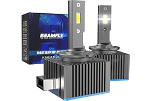 BEAMFLY D1S Bombillas LED 36000LM, Bombilla de Faro de Coche, 110W Luz Alta/Baja Reemplaza Original HID D1S Xenon Bombilla Plug and Play - 2Pcs (D1S-36000LM)