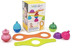 Lalaboom - Liens Souples - Jouet d'Éveil - Perles à Assembler Premier Âge - Jeu de Construction Formes et Couleurs - Évolutif de 10 Mois à 4 Ans - 10 Pièces, BL680
