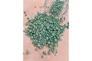 CAKE N BAKE Green Edible Cupcake Cake Topper Sprinkles (35g Pouch) (Pastel/Metallic Green) (35g)