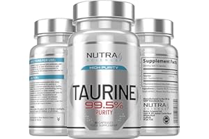 NUTRA SCIENCE Taurine Supplement, Ultra Premium Grade 99.5% Purity Taurine 2,000mg Taurine Powder Capsules 99%.5 Pure, Third-Party Lab Tested - Potent, Non-GMO, Gluten-Free, 90 Capsules