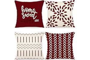 YCOLL Kissenbezüge 4er Set Kissenbezüge leinen Kissenbezug Dekokissen Kissenbezüge für Sofa Gartenbett Couch Kissen 40x40cm （4er Set）