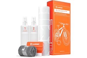 Luxshield Película Protectora de Pintura para Bicicleta de Montaña, BMX, Carretera, Trekking, etc. - Conjunto para Cuadro de 21 Piezas contra Golpes de Piedras