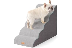 Gardner Pet Schody dla małych psów, 58 cm, schody dla zwierząt domowych, 5 stopni, rampa dla psów z gęstej pianki z antypoślizgowym, wodoodpornym pokrowcem materiałowym, na łóżko, sofę, kanapę