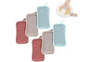 Figarge Spülschwamm Waschbar 6 Stück Küchenschwamm Waschbar Schwamm Küche Putzschwamm Reinigungsschwamm Dual Remove Grime Waschbare Geschirrschwamm für Reinigung bei Hartnäckigem Schmutz