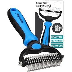Maxpower Planet Pet Grooming Brush for Long Haired Cats - Double Sided Shedding and Dematting Undercoat Rake, Dog Comb, Blue - View 6