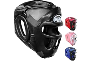 FARABI SPORTS Kopfschutz Boxen 2-in-1 – Verstellbarer Kampfsport Helm mit abnehmbarem Gesichtsgitter Vollgesichtsschutz kopfschutz für MMA, Muay Thai, Kickboxen, Sparring | Männer & Frauen