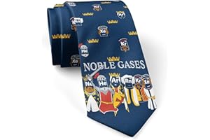 Crazy Dog T-Shirts Noble Gases Necktie Funny Neckties for Men Science Teacher Tie Mens Novelty Neckties, Navy, One size