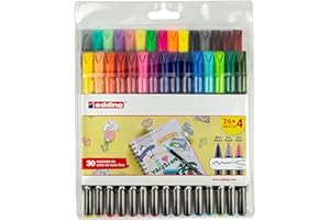 Edding 4-1200-30 - Pack Rotuladores 1200 26+4 - Colores Clasicos/Neon/Pastel