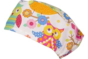 Pilucaps, Gorro quirófano pelo largo modelo BUHOS unisex ajustable con goma para mujer y hombre 100% algodón