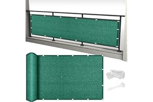 XUEQXUE Toldo Vela de Sombra HDPE 80 x 400 cm, Resistente HDPE Prueba de Viento, Red de Tela de Protección Solar, Vela de Sombra Toldo Vela, para Jardín Balcón Exterior, Verde Oscuro