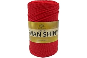FILATI ITALIANI cordino swan shiny, filato lucido per borse, 100% polipropilene 250g (rosso - 18, 250g)