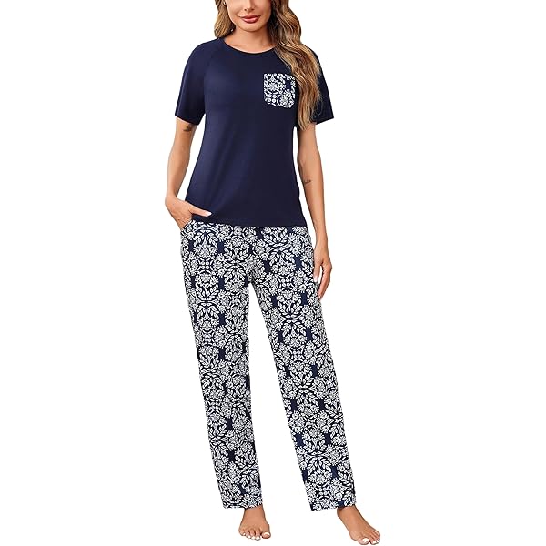 Litherday dames pyjama, lang, van katoen, nachtkleding, winter pyjama-set met sterrenmotief, tweedelig met ronde hals, sleepwear, roze, XXL Litherday dames pyjama, lang, van katoen, nachtkleding, winter pyjama-set met sterrenmotief, tweedelig met ronde hals, sleepwear, roze, XXL