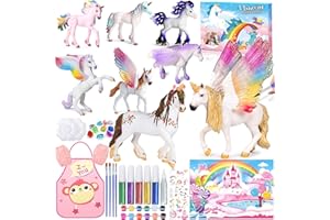 VIPNAJI Licorne Jouet Fille Kit de Peinture , Licorne Ensemble D'artisanat à Colorier 3D Peinture Activités Manuelles , Cadeau Garçons Créatif Anniversaire Noël 3 4 5 6 7 8 Ans