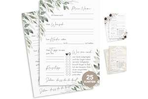 luftundliebe 25 Gästekarten Hochzeit - Gästekarten Hochzeit zum ausfüllen - Gästebuchkarten für Hochzeit - Gästebuchseiten - Hochzeitsspiel - Eukalyptus
