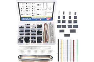 GLARKS 1191 conectores de carcasa de 2,54 mm de paso de 1, 2, 3, 4, 5, 6, 7, 8, 9, 10 pines y pines de crimpado macho hembra con cabezal de pin y cable IDC de cinta plana de 10 cables de color