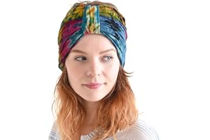 CHARM Tie Dye Stirnband Hippie Mode Elastisch Kopf Wickeln Abdeckung 60'S 70'S Retro Bandana Psychedelisch Blume Muster A