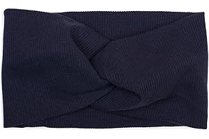 ‎STYLEBREAKER styleBREAKER Damen Haarband mit Twist Knoten in Feinripp Optik | Weiches Stirnband für Sport und Alltag | One Size elastisch, Farbe:Dunkelblau