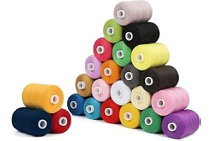 Curtzy Set Rocchetto Filo per Macchina da Cucire Poliestere (24pz) - Bobine per Macchina da Cucire da 6 cm con 914 m di Filo da Ricamo - Kit Filo da Cucito in 24 Colori per Ricamo a Mano e Macchina