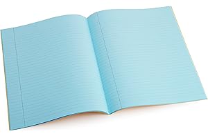 CROSSBOW EDUCATION Dyslexia Tinted Exercise Books - A4-8mm lined with margin - Aqua (10 Pack)