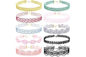 Manfnee Women's Lace Velet Choker Necklace Set Gothic Tattoo Elegant Chocker Collar