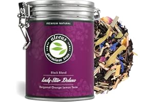 ‎ALVEUS "Lady Star Deluxe" Earl Grey Tee Lose, Schwarzer Tee in Dose mit Bergamotte Orange Zitronen Geschmack, 100 Gramm Schwarztee Aromatisiert (ca. 40 Tassen) von alveus