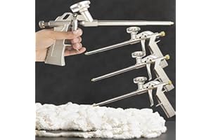 CINY Polyurethane Foam Gun, Metal Heavy Duty PU Expanding Foam Gun Spray Application Applicator Caulking Gun Allows Expanding Foam to be Applied in Small Gaps for Caulking Filling Sealing (4pcs,Gold)
