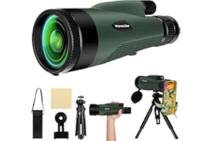 KIIPO Monokulares Teleskop 60X80 Monokular Fernrohr Erwachsene mit Smartphone Halterung Stretchable Stativ Wasserdicht Zoom Monokular Teleskop