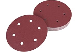 AICOIMY Dischi Abrasivi da 225 mm, 30 pezzi Grit 6 fori Rotondi di Carta Vetrata, Carta Vetrata per Cartongesso a Collo Lungo, per Levigatura, Lucidatura, Spolveratura(120 Grana)