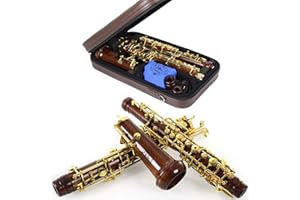 ROCHIX 1890 Rochix Oboe Professional Performance Level RHG13 Redwood Body Gold Plated Semi Automatic C Tone with 2 Reeds, 1 Cleaning Cloth, 1 Oboe Swab, 1 Thumb Rest, 1 Case and More