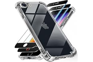 Tentoki 3 in 1 für panzerglas und hülle iPhone SE 2020/2022 (iPhone SE 3/2), iPhone 7/8,[Nie Vergilbung] schutzfolien TPU handyhülle Schlanke Stoßfeste Anti Kratzt Transparent Case