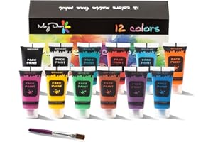 Maydear Colors Juego de pintura facial y corporal, pintura corporal líquida segura y no tóxica (12 colores - Mate)