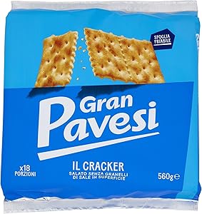 Gran Pavesi Cracker Salati Senza Granelli di Sale in Superficie 560 g