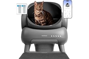 Neakasa M1 Plus Selbstreinigende Katzentoilette mit offenes Design, XXL Kapazität Katzenklo, App-Steuerung, sicher, geruchsfrei und hygienisch, mit Katzenstreu Matte, Cat Litter Box für mehrere Katzen