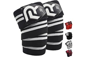 R2F RIGHT TO FIGHT R2F Knee Wraps, Knee Support Weight Lifting, Heavy Duty Knee Straps Pair, Gym, Powerlifting, Crossfit, Squatting, Provides Joint Stability, 78’’ Elasticated, Women & Men, Pair