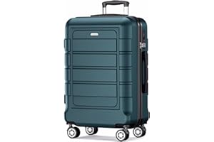 SHOWKOO Koffer Groß Hartschale Leicht Reisekoffer ABS+PC Erweiterbar Haltbar Trolley Handgepäck Große Kapazität mit 4 Rollen und TSA Schloss, XL -Armeegrün
