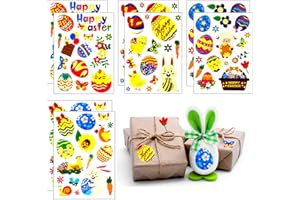 Wowtlmy Easter Sticker for Kids 8 Sheets Easter Crafts Stickers for Easter Egg Bonnet Decoration Easter Gifts Cards Decorations