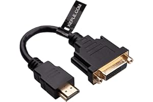 Keple Adaptateur de Fil HDMI (M) vers DVI-D (F) (DVI-D Dual Link 24 + 1) Adaptateur DVI Femelle vers HDMI Male avec connecteur plaqué Or Convertisseur 1080P Full HD 15cm