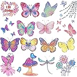 Leesgel Farfalla Tatuaggi Bambina, 130 Stili Tatuaggi Gliter Tatuaggi Temporanei Bambini, Farfalla Stickers Adesivi Bambini p
