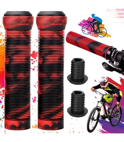 Poignées Guidon VTT BMX Scooter - 145mm - TPR Antidérapant - 22.2mm - Pour Freestyle, Downhill