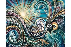 TISHIRON Meereswelle Malen nach Zahlen für Kinder Mandala Acryl für Erwachsene Anfänger Malset Home Wand Wohnzimmer Schlafzimmer Wand Dekoration 16 x 20 inch (Blume)